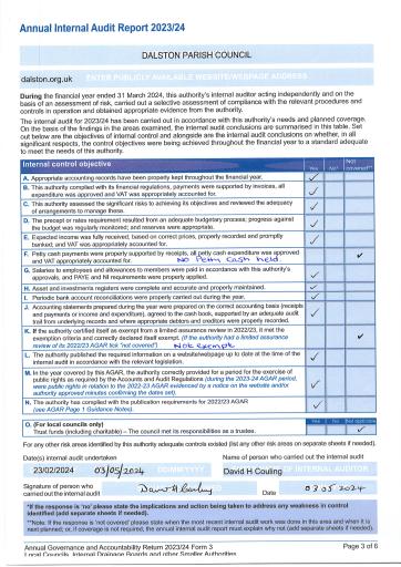 Internal audit report 2023-24