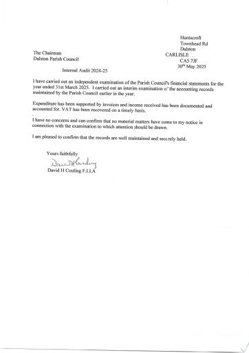 Internal audit report 30 May 2025