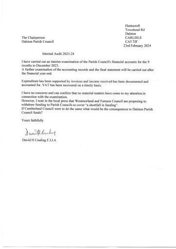 Internal audit report 23 02 24
