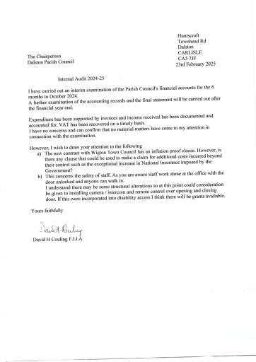 Internal audit report 23 Februay 2025